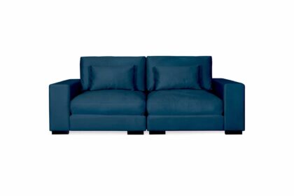 2-sits soffa columbus sammet - blå