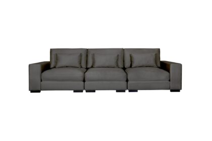 3-sits soffa columbus sammet - mörkgrå