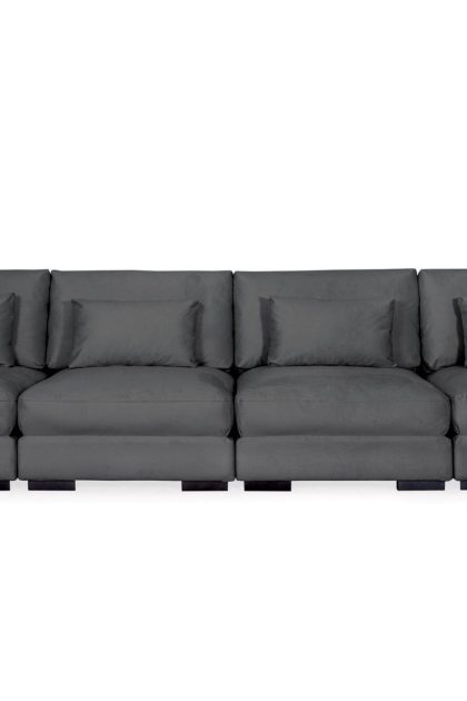 4-sits soffa columbus sammet - mörkgrå