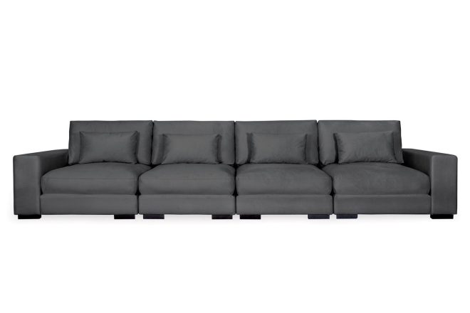 4-sits soffa columbus sammet - mörkgrå