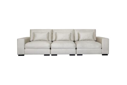 3-sits soffa columbus sammet - vit