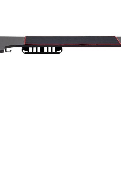 Gamingbord nursu led-ljus 160 cm + mugghållare & hörlurshåll - svart