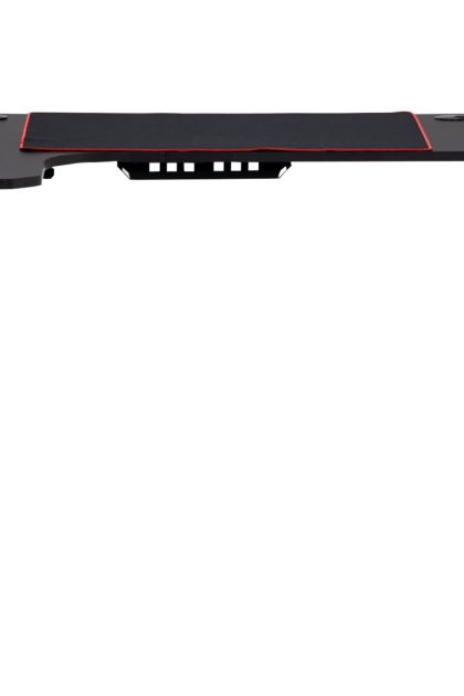 Gamingbord nursu led-ljus 140 cm + mugghållare & hörlurshåll - svart