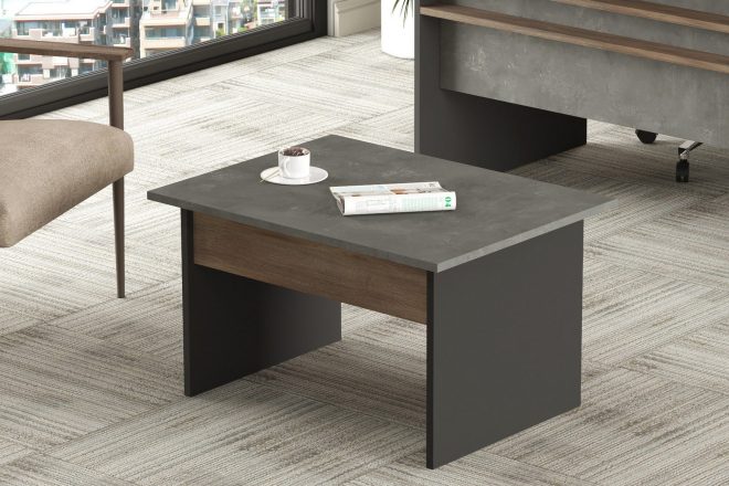 Soffbord urgby 80 cm - brun/betonggrå/antracit