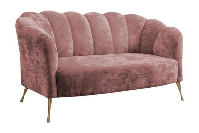 2-sits soffa naspur - sammet/rosa/guld