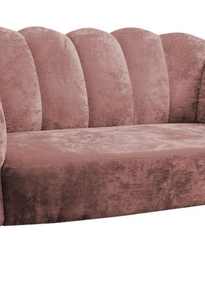 2-sits soffa naspur - sammet/rosa/svart krom