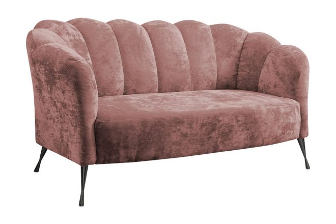 2-sits soffa naspur - sammet/rosa/svart krom