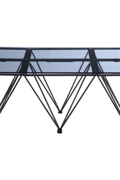 Soffbord bijou 120 cm - rökfärgat glas/svart