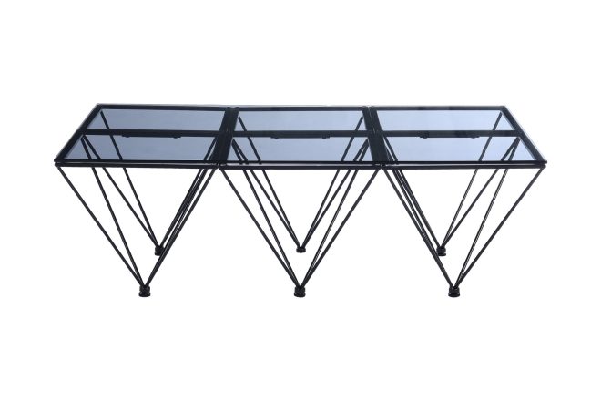 Soffbord bijou 120 cm - rökfärgat glas/svart