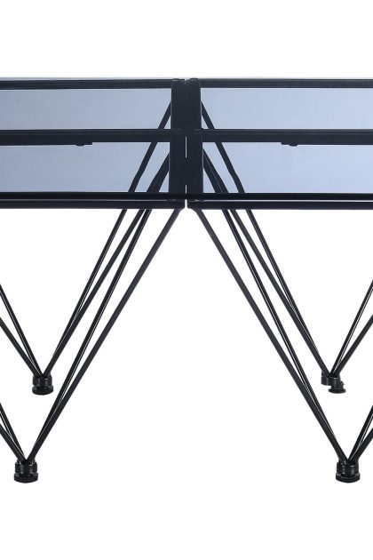 Soffbord bijou 80 cm - rökfärgat glas/svart