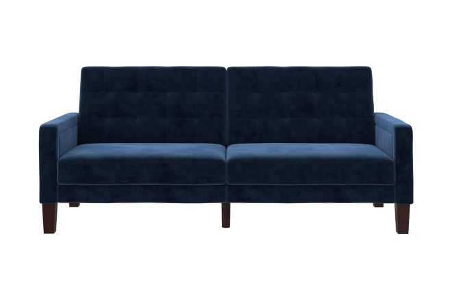 2-sits bäddsoffa porter sammet/blå - dorel home