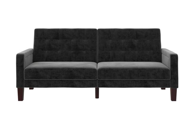 2-sits bäddsoffa porter sammet/grå - dorel home