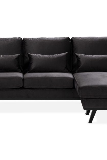 Divansoffa haga compact vändbar sammet - grå