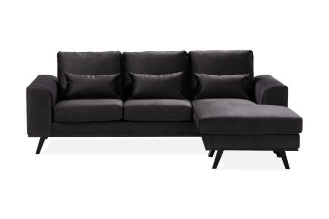 Divansoffa haga compact vändbar sammet - grå