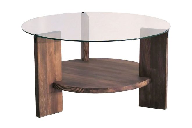 Soffbord boombar 75x40x75 cm runt - brun