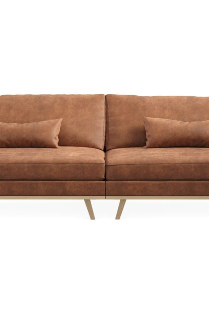 4-sits konstlädersoffa haga - brun
