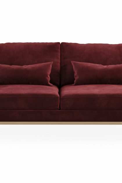 2-sits sammetssoffa haga - röd