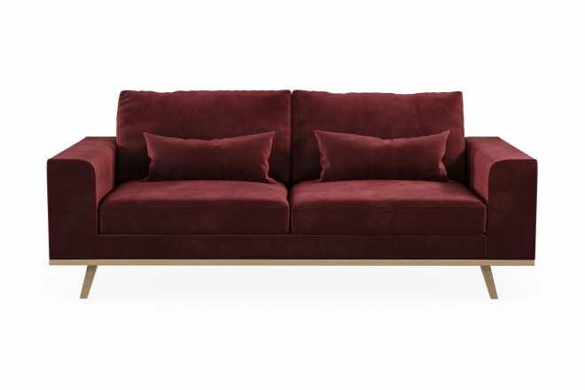 2-sits sammetssoffa haga - röd