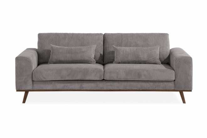 3-sits manchestersoffa haga - grå