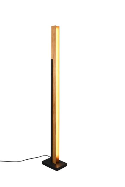Trio lighting kerala led golvlampa mattsvart/ trä -