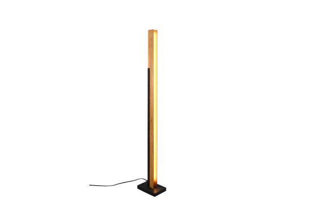 Trio lighting kerala led golvlampa mattsvart/ trä -