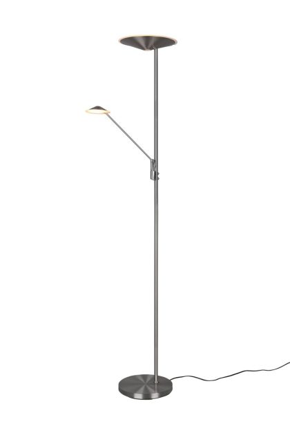 Trio lighting brantford led golvlampa borstad stål -