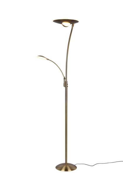 Trio lighting granby led golvlampa antikmässing. -