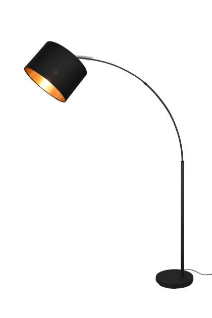 Trio lighting bolivia golvlampa e27 mattsvart/ guld -