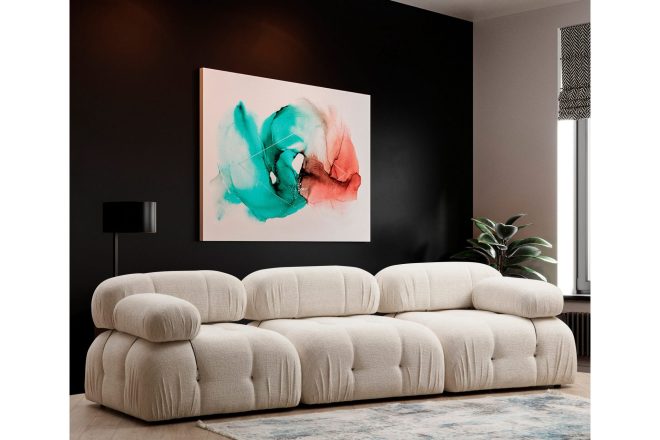 Bubblig soffa 3-sits belgin - ljusbeige