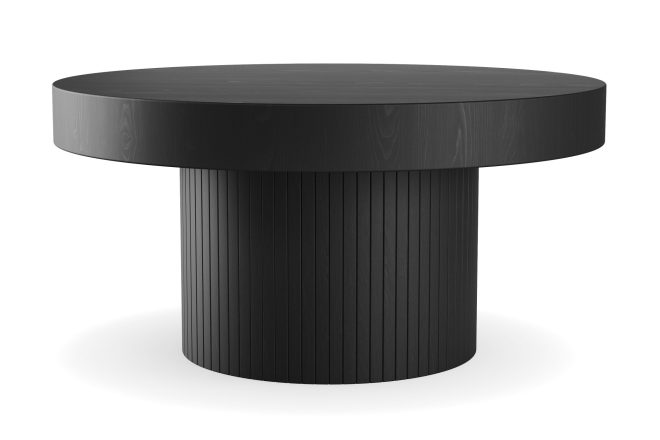 Soffbord uppveda 90 cm runt svart - svart trä