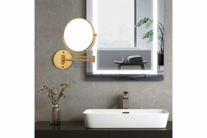 Jessie sminkspegel på arm med förstoring x cm guld - lyfco