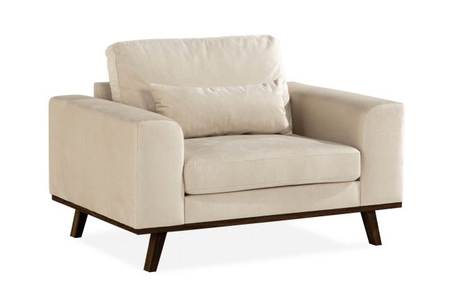 Sammetsfåtölj haga - beige