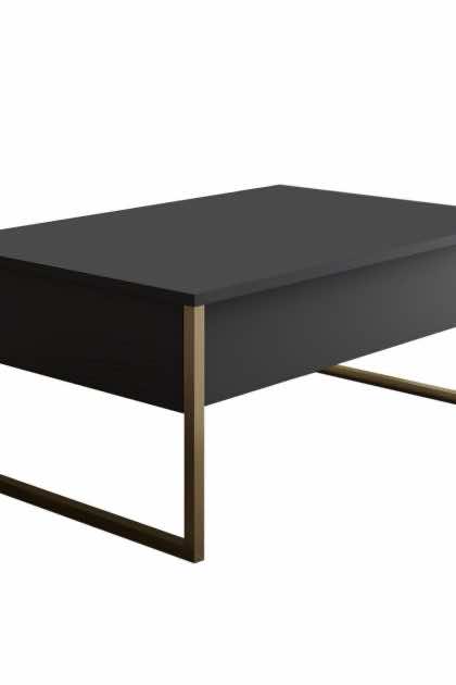 Soffbord luxe 90x40 cm svart/guld - hanah home