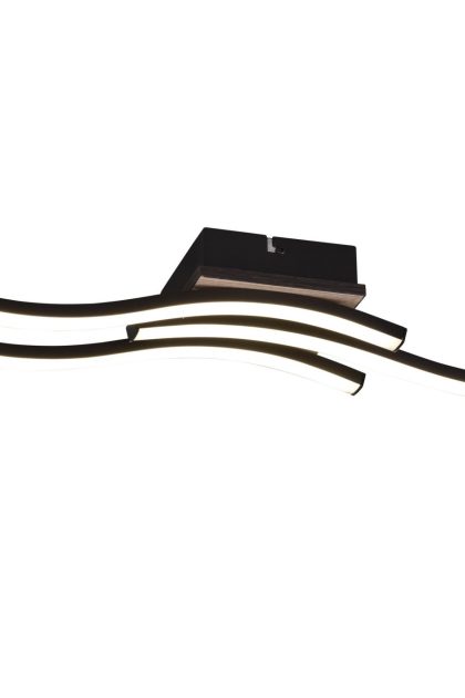 Trio lighting route led taklampa 3l mattsvart/ trä -
