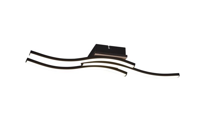 Trio lighting route led taklampa 3l mattsvart/ trä -