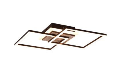 Trio lighting giro led taklampa fyrkant mattsvart/ trä -