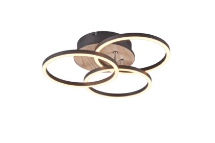 Trio lighting circle led taklampa mattsvart/ trä -