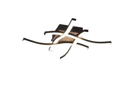 Trio lighting route led taklampa 4l mattsvart/ trä -