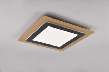 Trio lighting morgan led plafond 45x45 cm mattsvart/ guld -