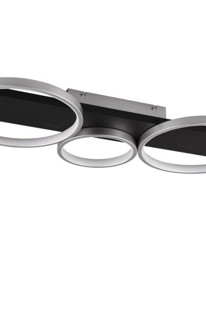 Trio lighting medera led plafond 3l grå -
