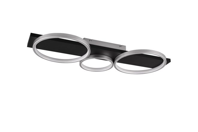 Trio lighting medera led plafond 3l grå -