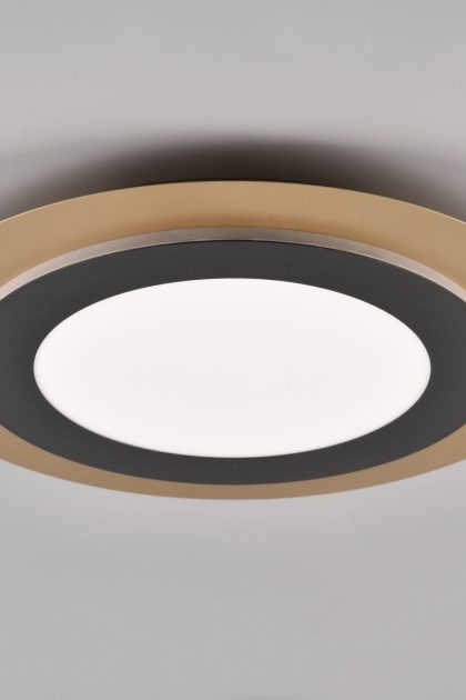 Trio lighting morgan led plafond 45 cm mattsvart/ guld -