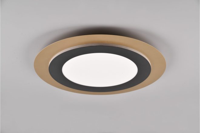 Trio lighting morgan led plafond 45 cm mattsvart/ guld -