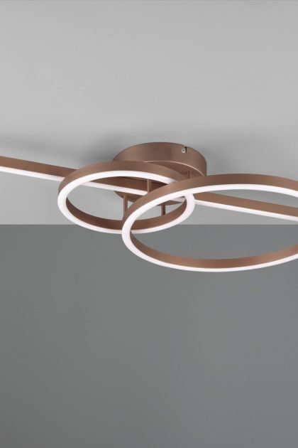 Trio lighting montilla led plafond kaffe brun -