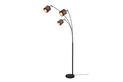 Trio lighting davos golvlampa 3l e14 mattsvart/ greige -