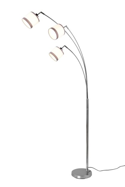Trio lighting davos golvlampa 3l e14 krom/ vit -