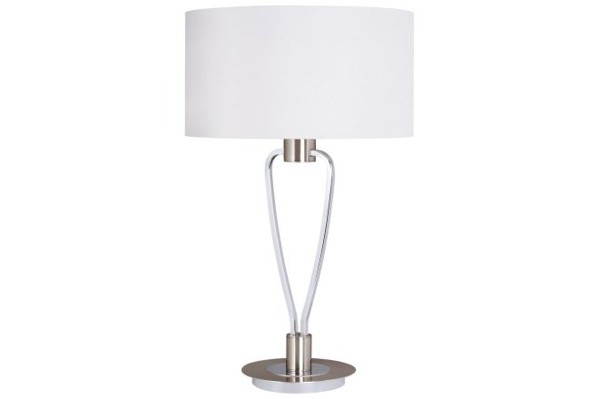 Trio lighting paris ii bordslampa e27 borstad stål -