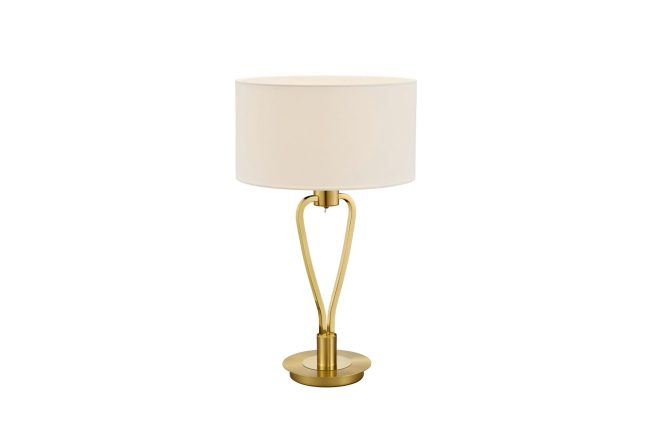 Trio lighting paris ii bordslampa e27 mattmässing -