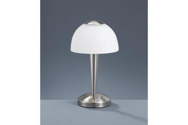 Trio lighting ventura led bordslampa borstad stål - vit