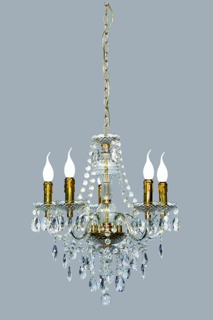 Trio lighting luster ljuskrona 5l  e14 bronze - mässing